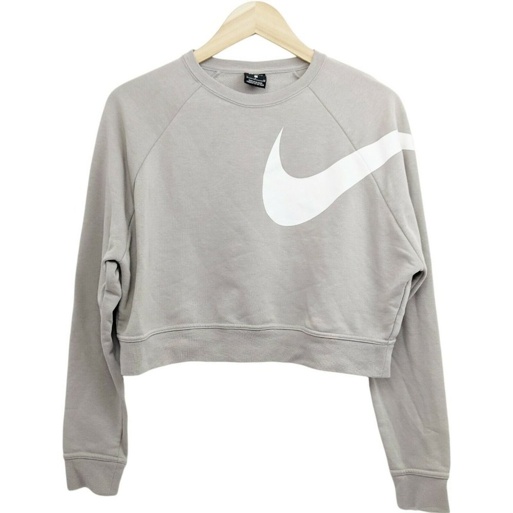 Nike Swoosh Logo Cropped Sweatshirt Women's Size S